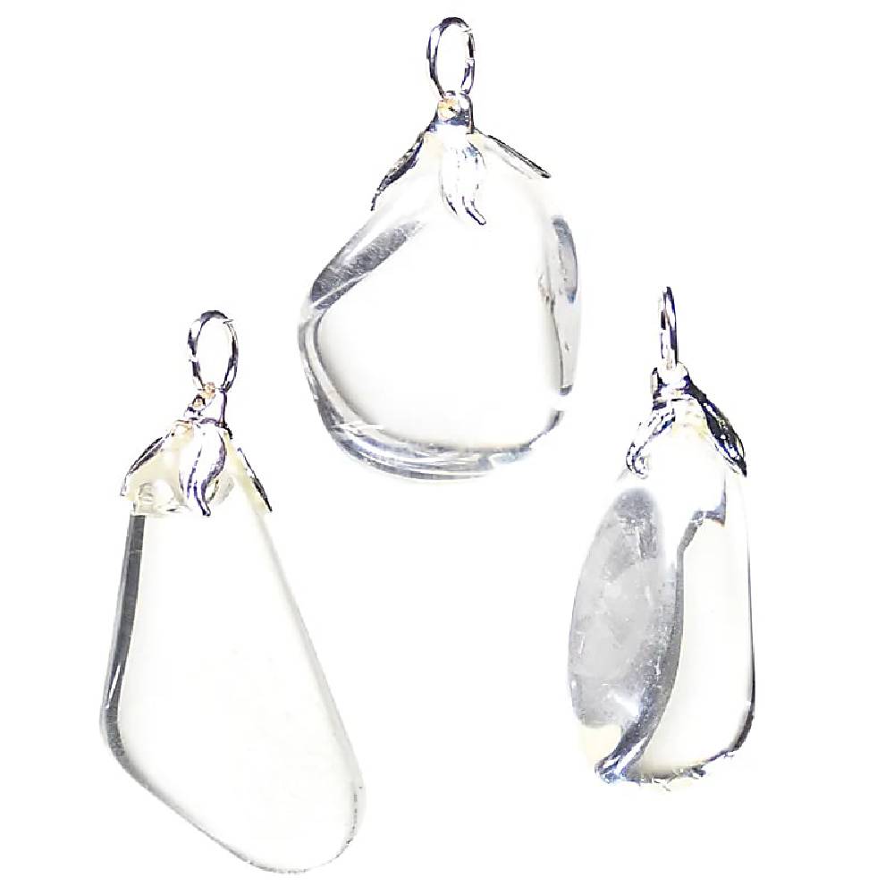 Kulons Kalnu Kristāls / Clear Quartz with metal eyelet 1.5cm - 3cm