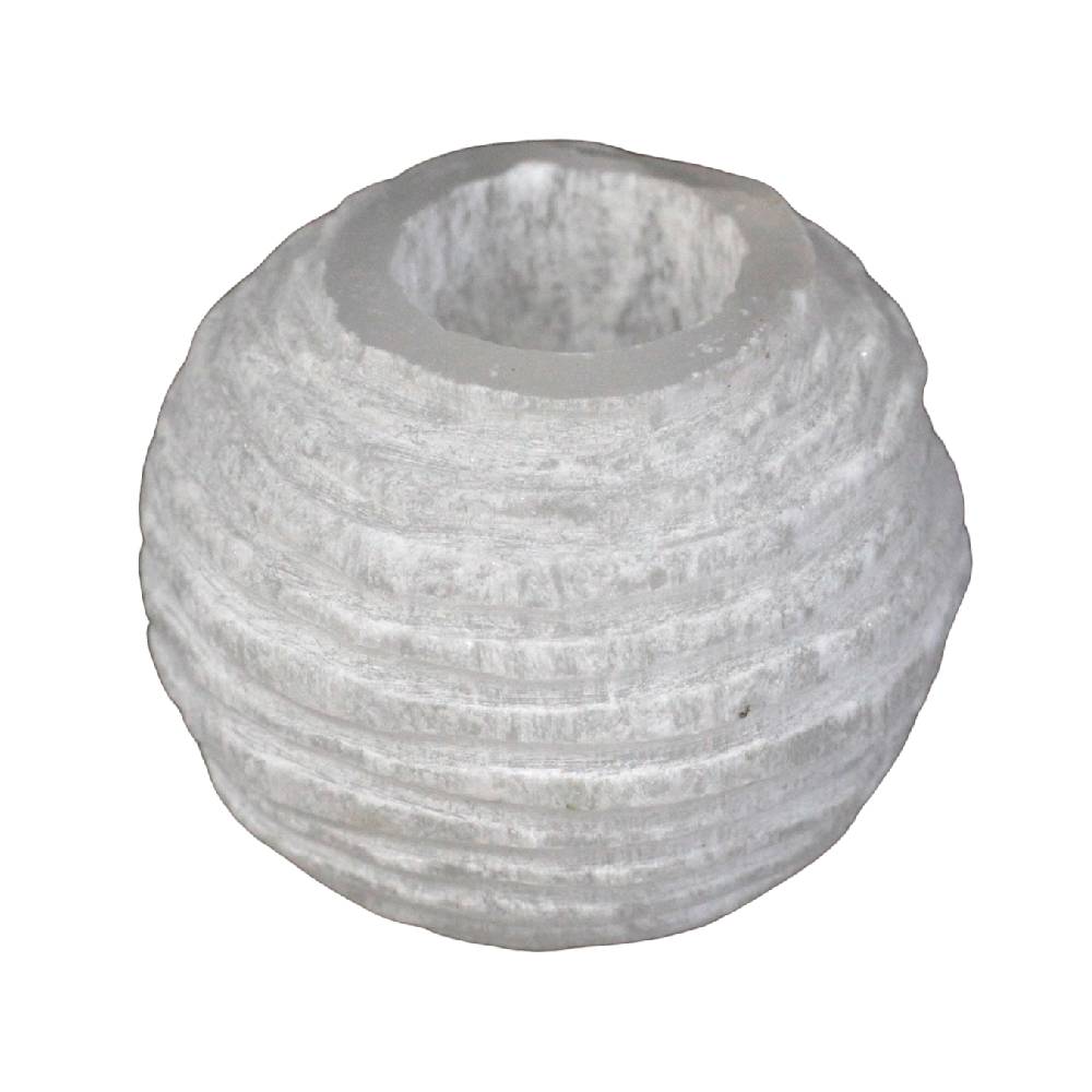 Svečturis Selenīts / Selenite Snowball Candle Holder 8cm
