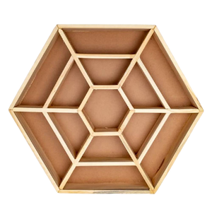 Wood Display Mandala for minerals 35cm x 30.5cm x 4cm
