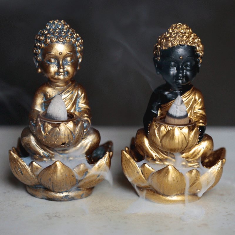 Подставка для конусов с эффектом падающего дыма Small Buddha & Lotus