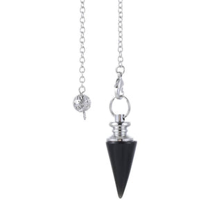 Svārsts Obsidiāns / Black Obsidian Conical Pendulum Healing Crystal