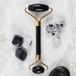 Load image into Gallery viewer, Face Roller Stone Dual Ended - Rock Crystal, Pink Quartz, Jade, Obsidian, Amethyst 14cm

