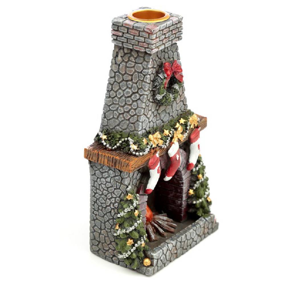 Turētājs konusiem ar krītošu dūmu efektu Christmas Fireplace 15.5x9x5cm