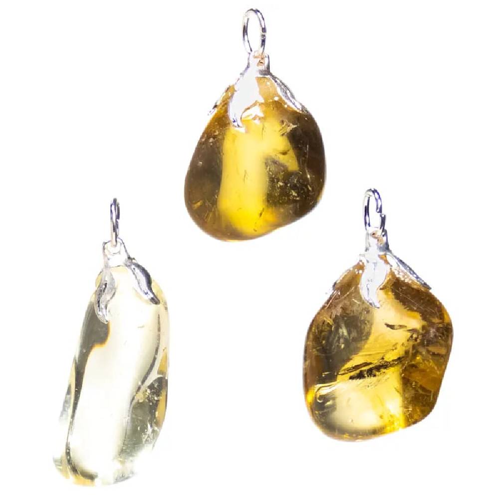 Kulons Citrīns Brazīlija / Citrine with metal eyelet 1.5cm - 3cm