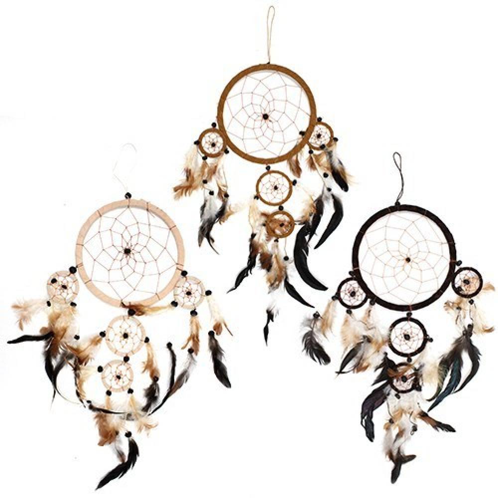 Sapņu Ķērājs Bali Dreamcatcher Krēma / Kafijas / Šokolādes Brūnā Krāsa Ø17cm