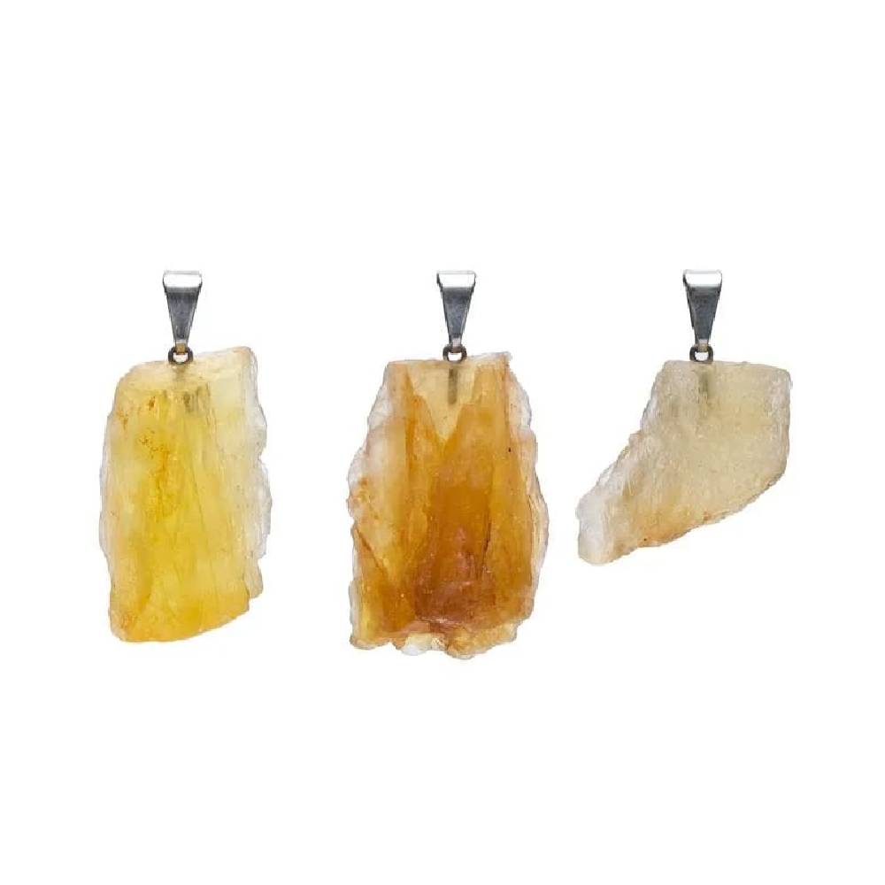 Yellow fluorite rough gemstone pendant 2cm - 2.5cm
 