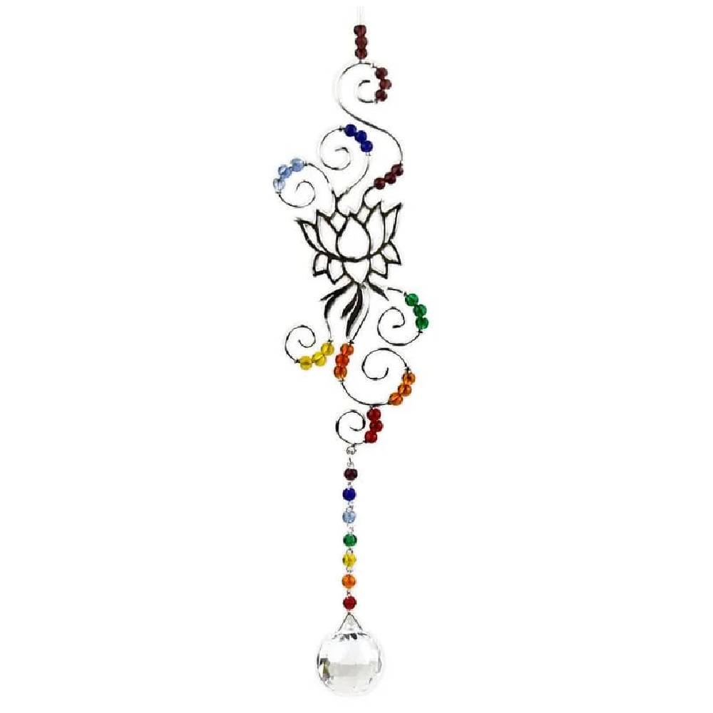 Saules Ķērājs Metal Lotus, Crystal Ball & 7 Chakra Feng Shui / Vastu