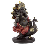 Load image into Gallery viewer, Statuja / Dēva Murti Ganeša / Ganesh with Pipe and Peacock 20.5cm

