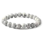 Ielādēt attēlu galerijas skatītājā, Rokassprādze Hovlīts Zimbabve / Howlite A 8mm
