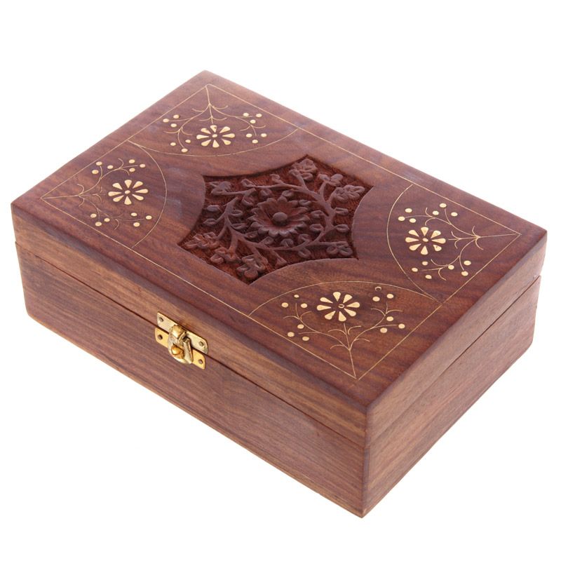 Koka kastīte ēterisko eļļu uzglabāšanai Sheesham Wood Essential Oil Box - Oriental