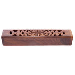 Load image into Gallery viewer, Sheesham Wood Carved Ashcatcher Incense Sticks &amp; Cones Burner Box
