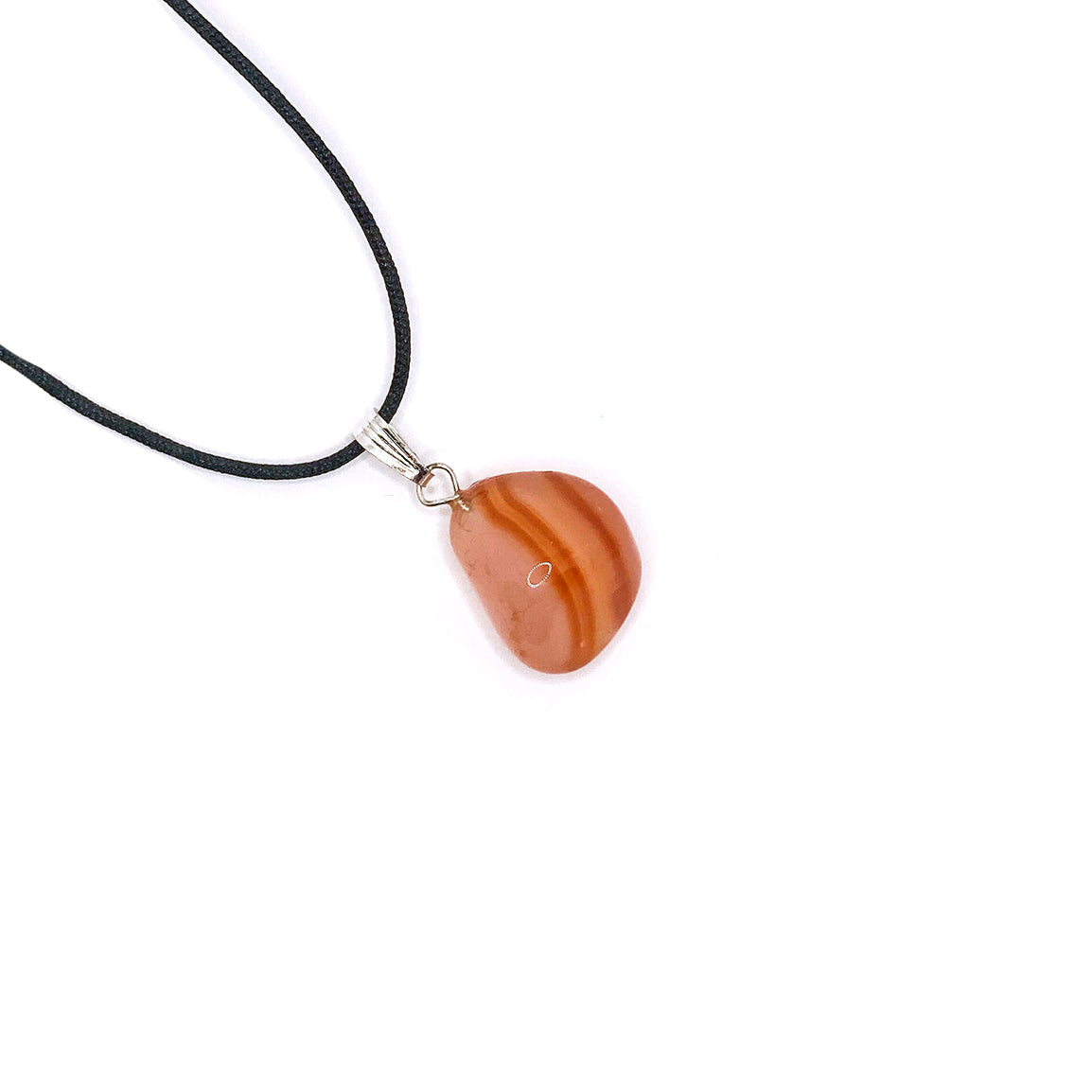 Red agate gemstone pendant pin drilled