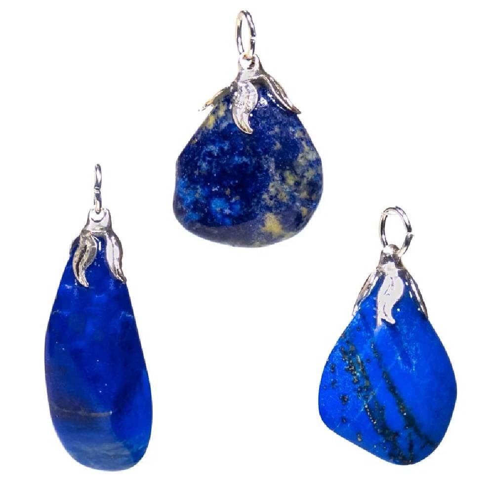 Kulons Lazurīts Afganistāna / Lapis Lazuli with metal eyelet 1.5cm - 3cm