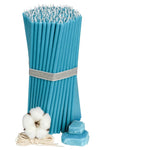Load image into Gallery viewer, Light Blue Beeswax Church Candles N60 - 80 minutes, 6.6x205mm  
