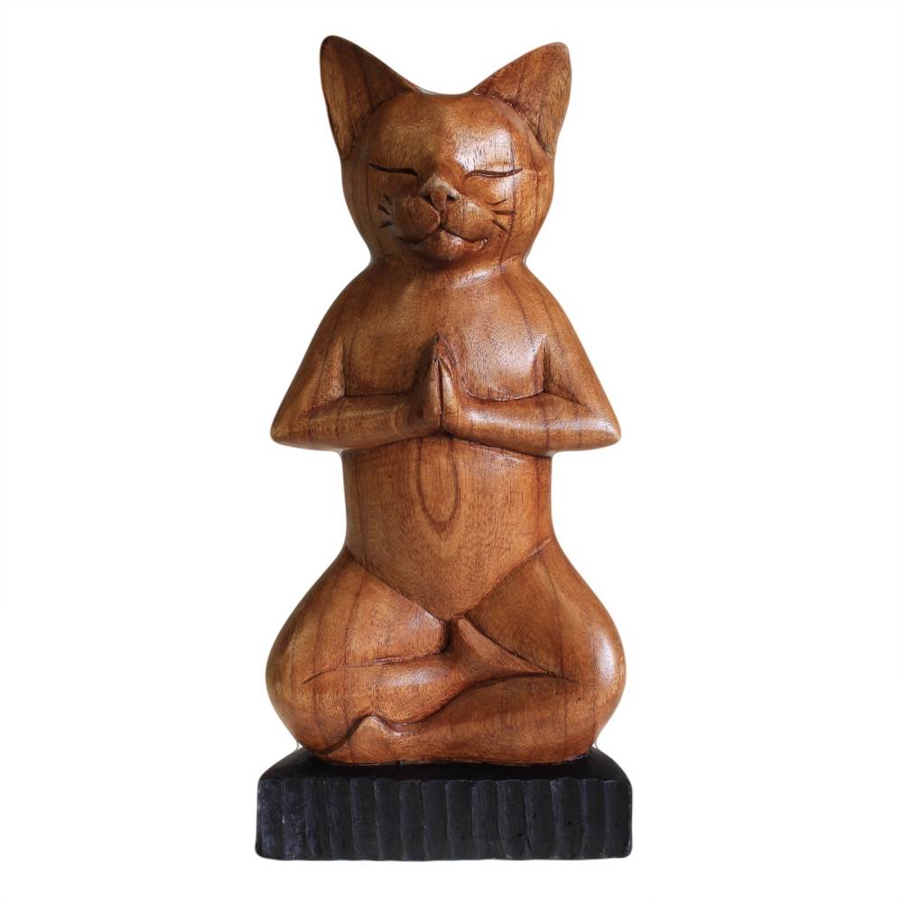 Koka Figūriņa Yoga Cat - One Leg 31x13.5x6cm