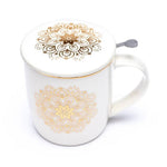 Ielādēt attēlu galerijas skatītājā, Krūze ar metāla sietiņu un vāku Mandala 400ml
