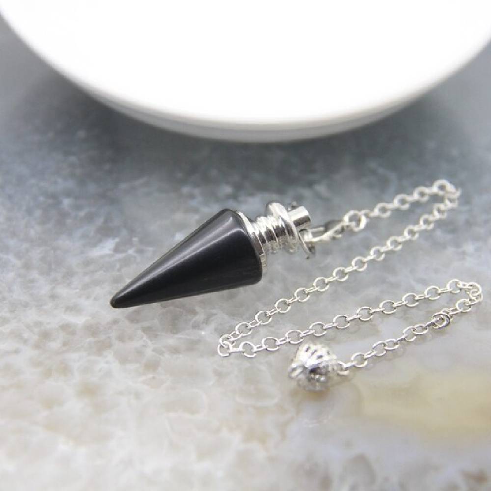 Svārsts Obsidiāns / Melnais Obsidiāns / Black Obsidian Conical Pendulum Healing Crystal