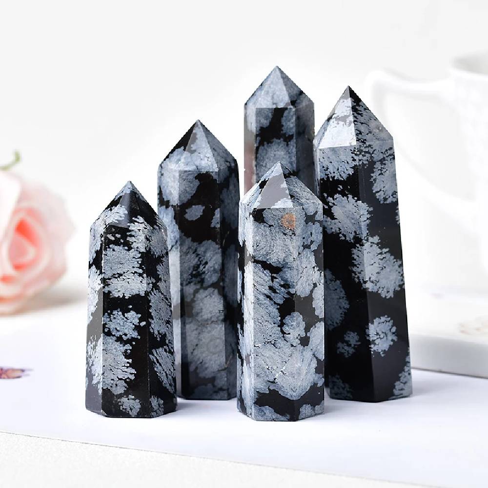 Akmens Obsidiāns / Sniegpārslu Obsidiāns / Snowflake Obsidian 6-12cm