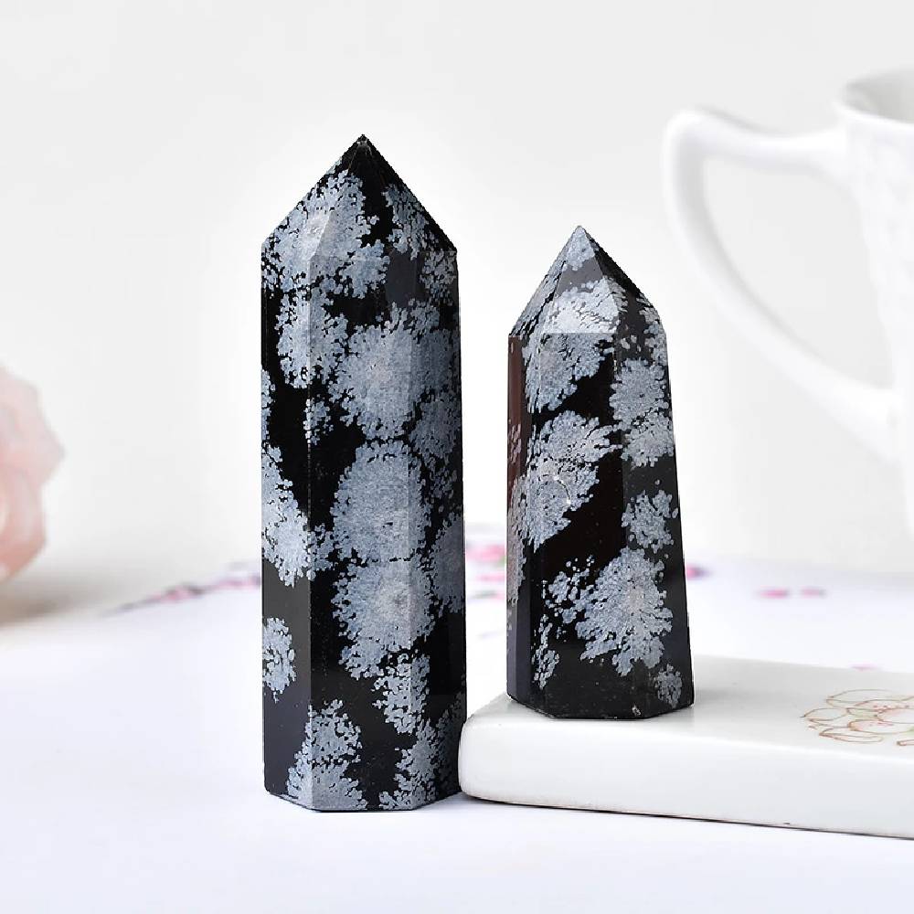 Akmens Obsidiāns / Sniegpārslu Obsidiāns / Snowflake Obsidian 6-12cm