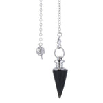 Load image into Gallery viewer, Svārsts Onikss / Melnais Onikss / Black Onyx Conical Pendant Healing Crystal

