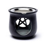 Load image into Gallery viewer, Incense burner Pentacle soapstone black 8.5x9cm
