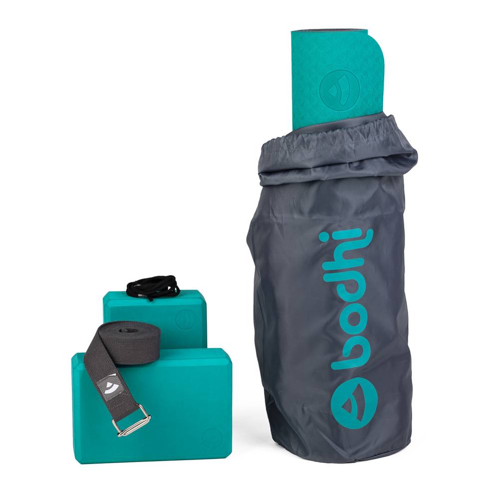 Komplekts Jogas Paklājiņš Lotus Pro, Bloki un Jogas siksna ar metāla sprādzi / Yoga Set Flow