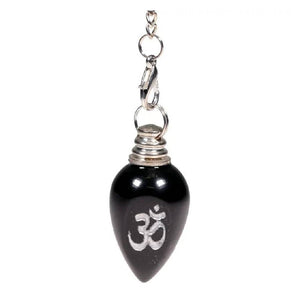 Pendulum Ohm polished black agate