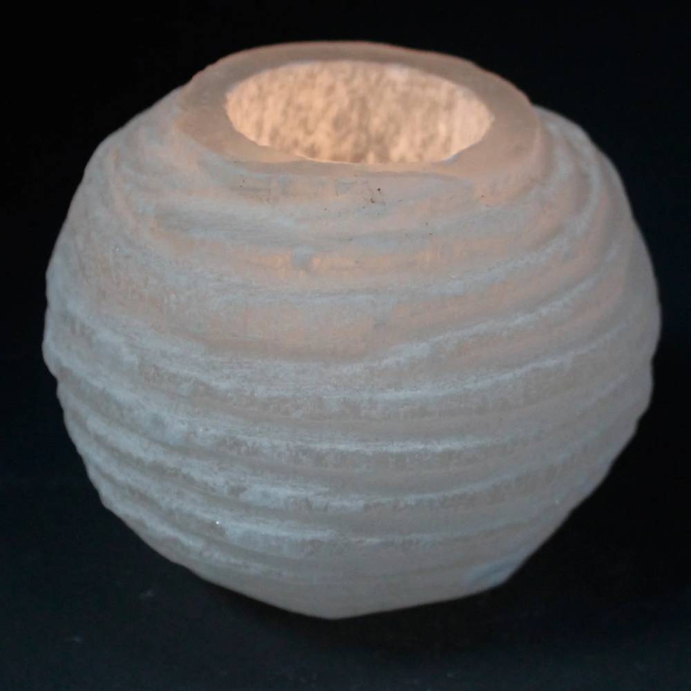 Svečturis Selenīts / Selenite Snowball Candle Holder 8cm