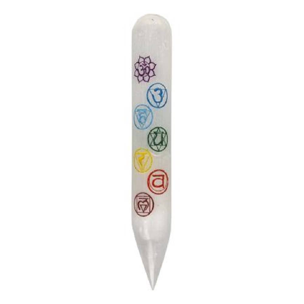 Akmens Selenīts / Sejas un Ķermeņa Masieris Selenīts / Selenite 7 Chakra 15cm