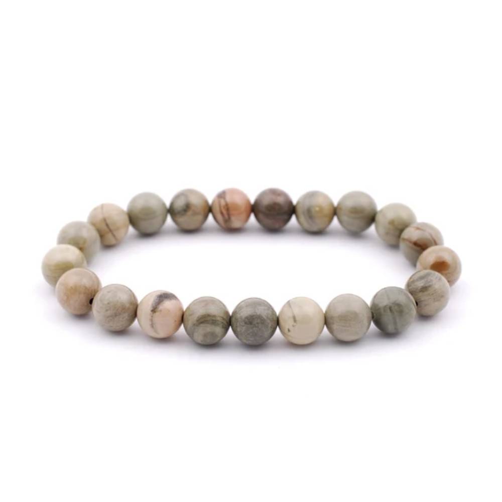 Rokassprādze Jašma Silver Leaf Dienvidāfrika / Silver Leaf Jasper A 6mm