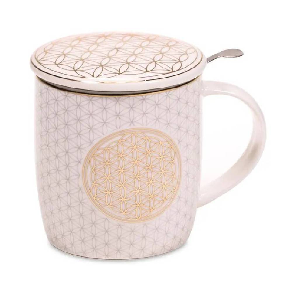 Tea Infuser Mug Flower of Life 400ml