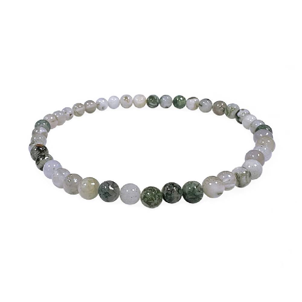 Rokassprādze Ahāts / Koku Ahāts Indija / Tree Agate A 4mm