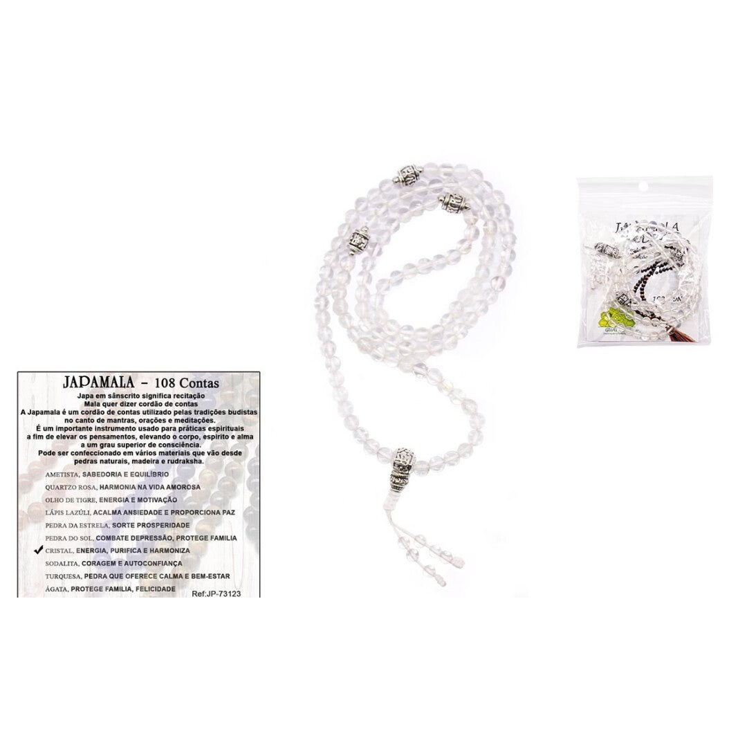Stone Mala 108 beads Clear Quartz