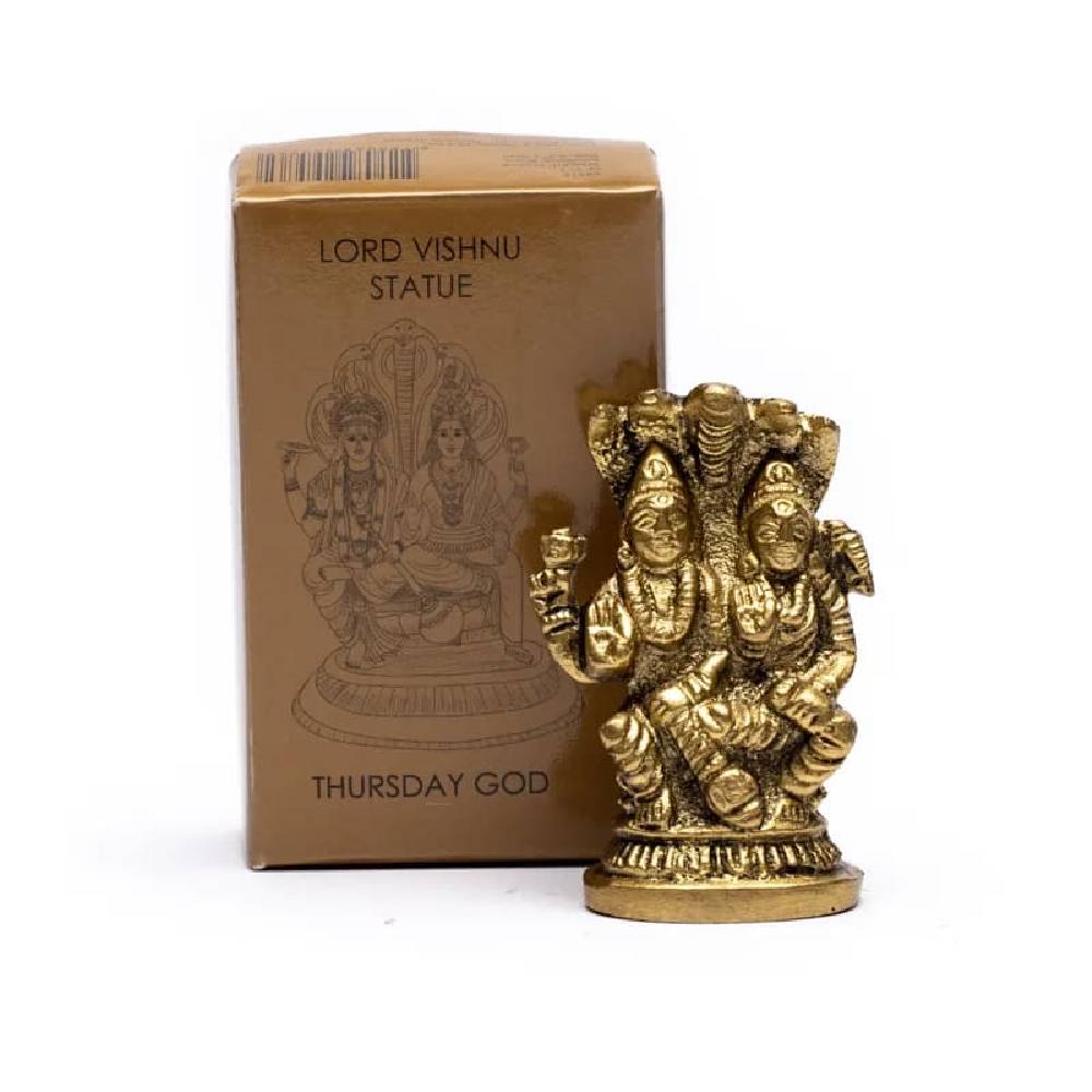 Hinduistu Dievības Statuja Ceturtdienai Kungs Višnu / Hindu God statue Thursday Lord Vishnu 5.5x3.5cm