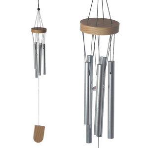 Wooden Wind Chime with Metal Tubes 37cm