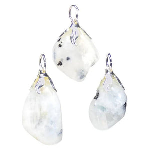 Gemstone pendant white labradorite 1.5cm - 3cm