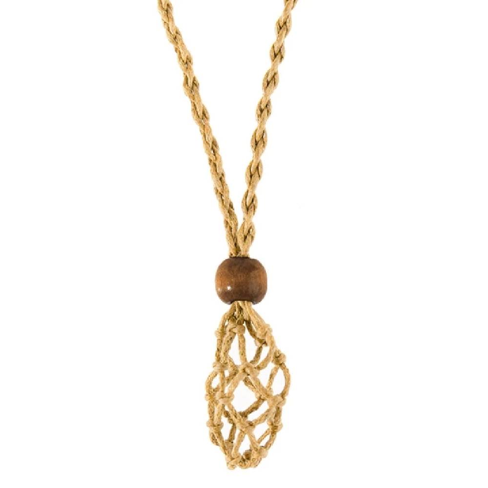 Pītais un regulējamais kulons akmeņiem