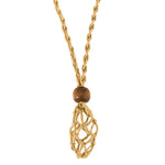 Ielādēt attēlu galerijas skatītājā, Pītais un regulējamais kulons akmeņiem
