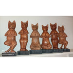 Load image into Gallery viewer, Handcarved Yoga Cat - Lotus 31x13.5x6cm
