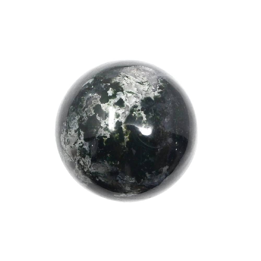 Akmens Ahāts / Sūnu Ahāts / Green Moss Agate Sphere 30mm