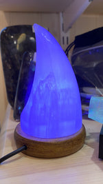 Load and play video in Gallery viewer, Selenite USB Lamp with base 10cm
