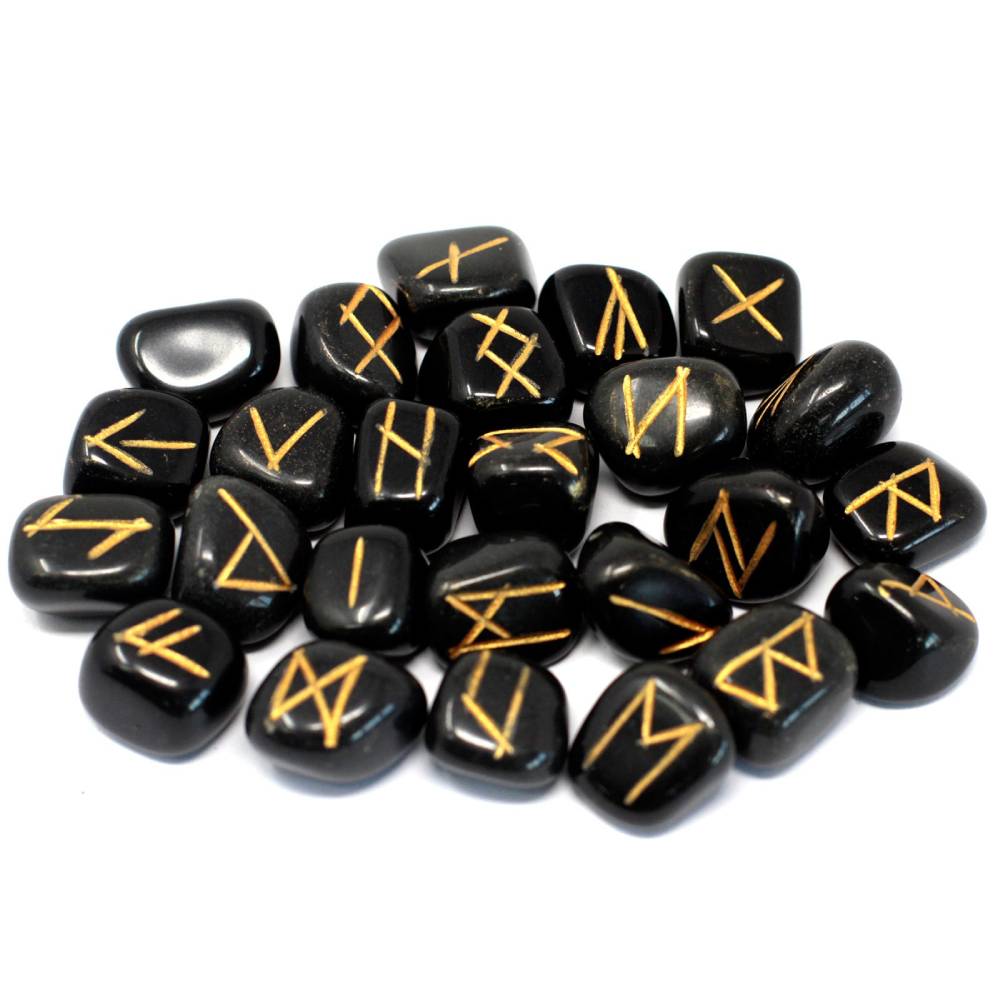 Runes Stone Black Agate