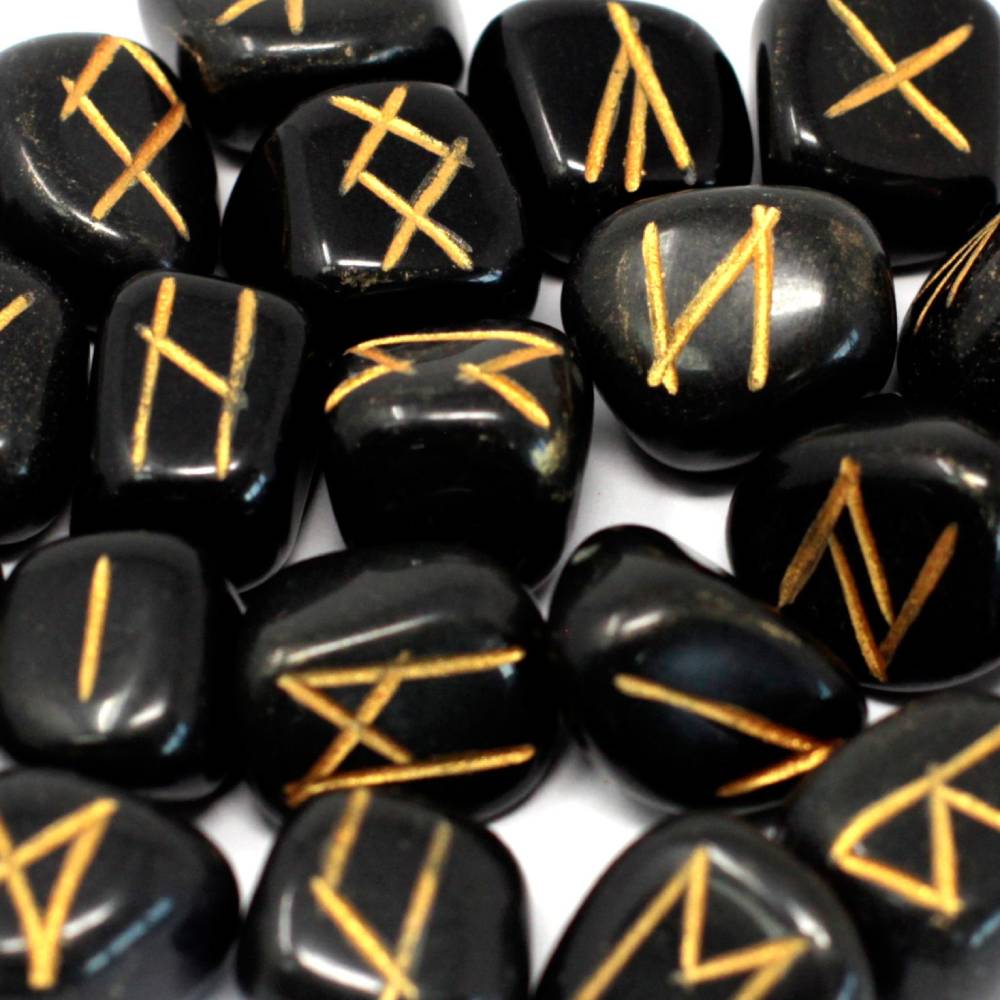 Runes Stone Black Agate