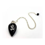 Load image into Gallery viewer, Pendulum Ohm polished black agate
