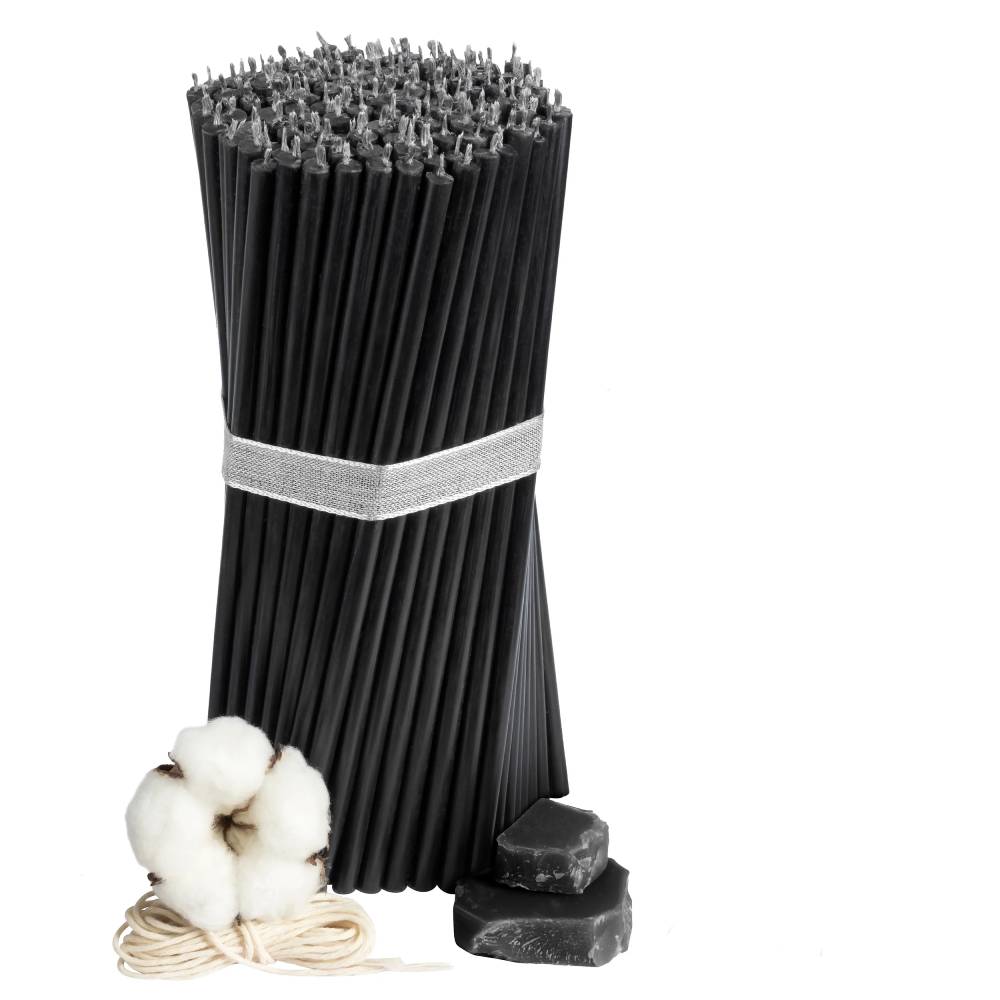 Black Beeswax Church Candles N60 - 80 minutes, 6.6x205mm