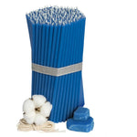 Load image into Gallery viewer, Blue Beeswax Church Candles N80 - 60 minutes, 6.1x185mm 
