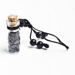 Ielādēt attēlu galerijas skatītājā, Stikla Pudelīte Melnais Onikss / Black Onyx Wishing Bottle 3cm
