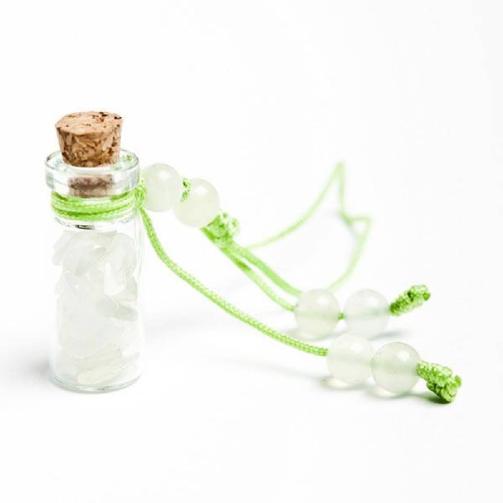 Stikla Pudelīte Žadeīts / Jadeite Wishing Bottle 3cm