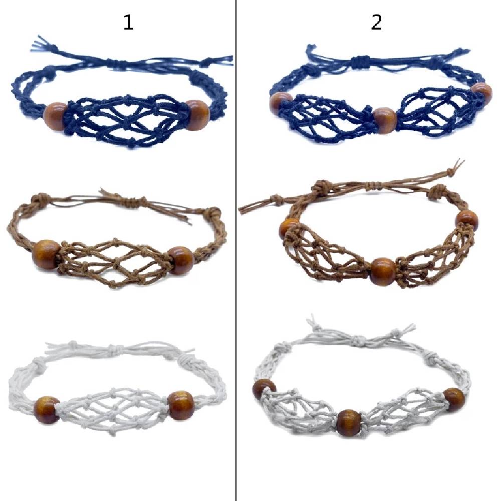 Pīta regulējama rokassprādze akmeņiem