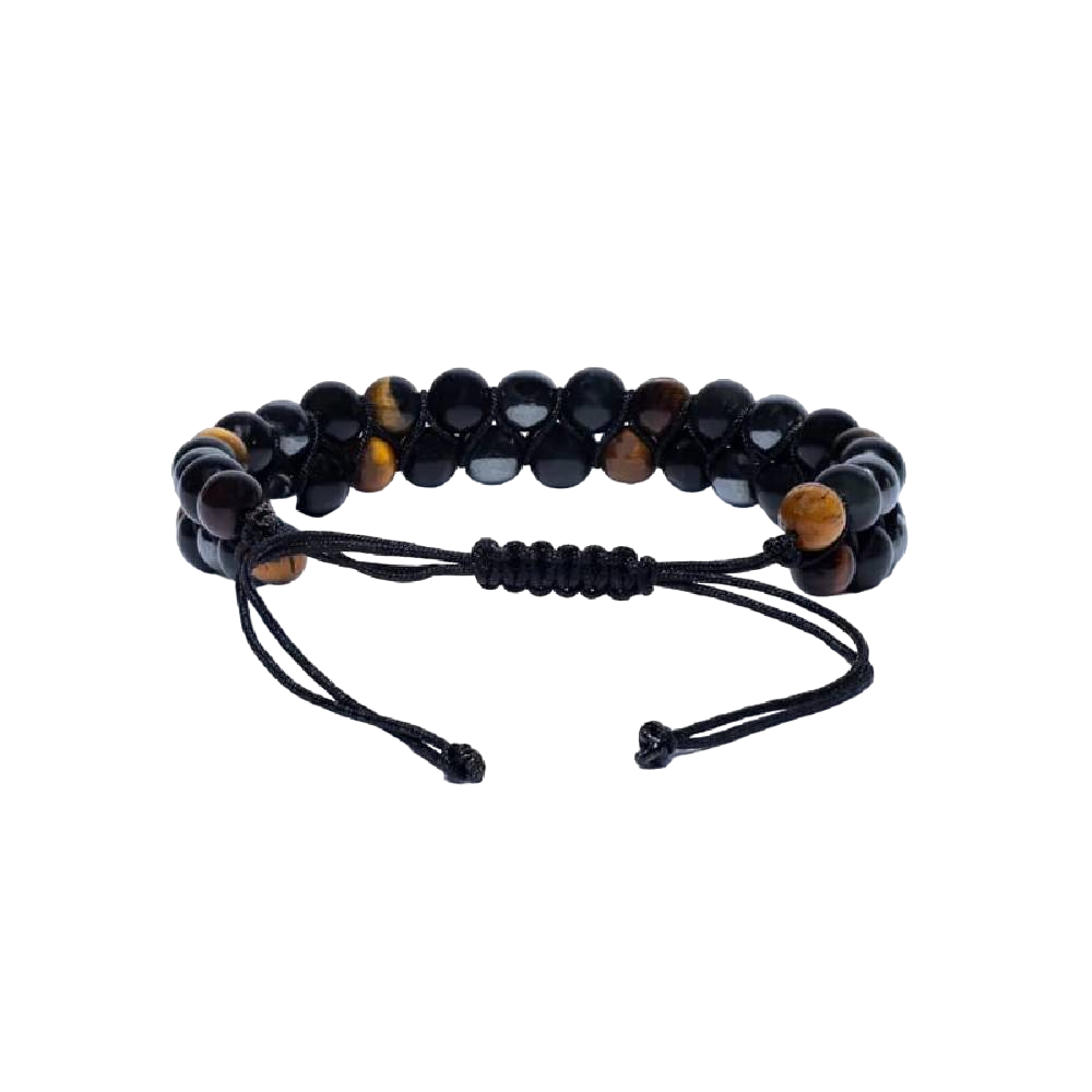 Bracelet hematite/ obsidian/ tiger eye adjustable